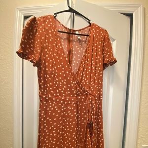 Burnt Orange 🍊 Polka Dotted Sun Dress🧡